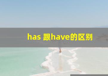 has 跟have的区别